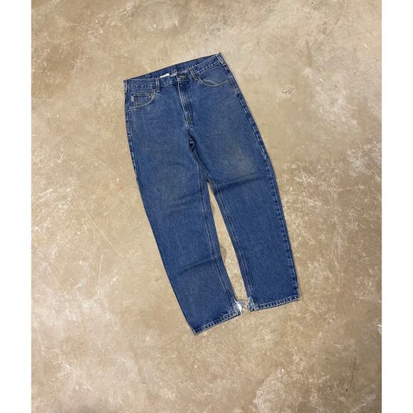 Carhartt Relaxed Fit Jeans Men’s 36x32 Blue Denim Workwear Made in Mexico - Picture 2 of 4